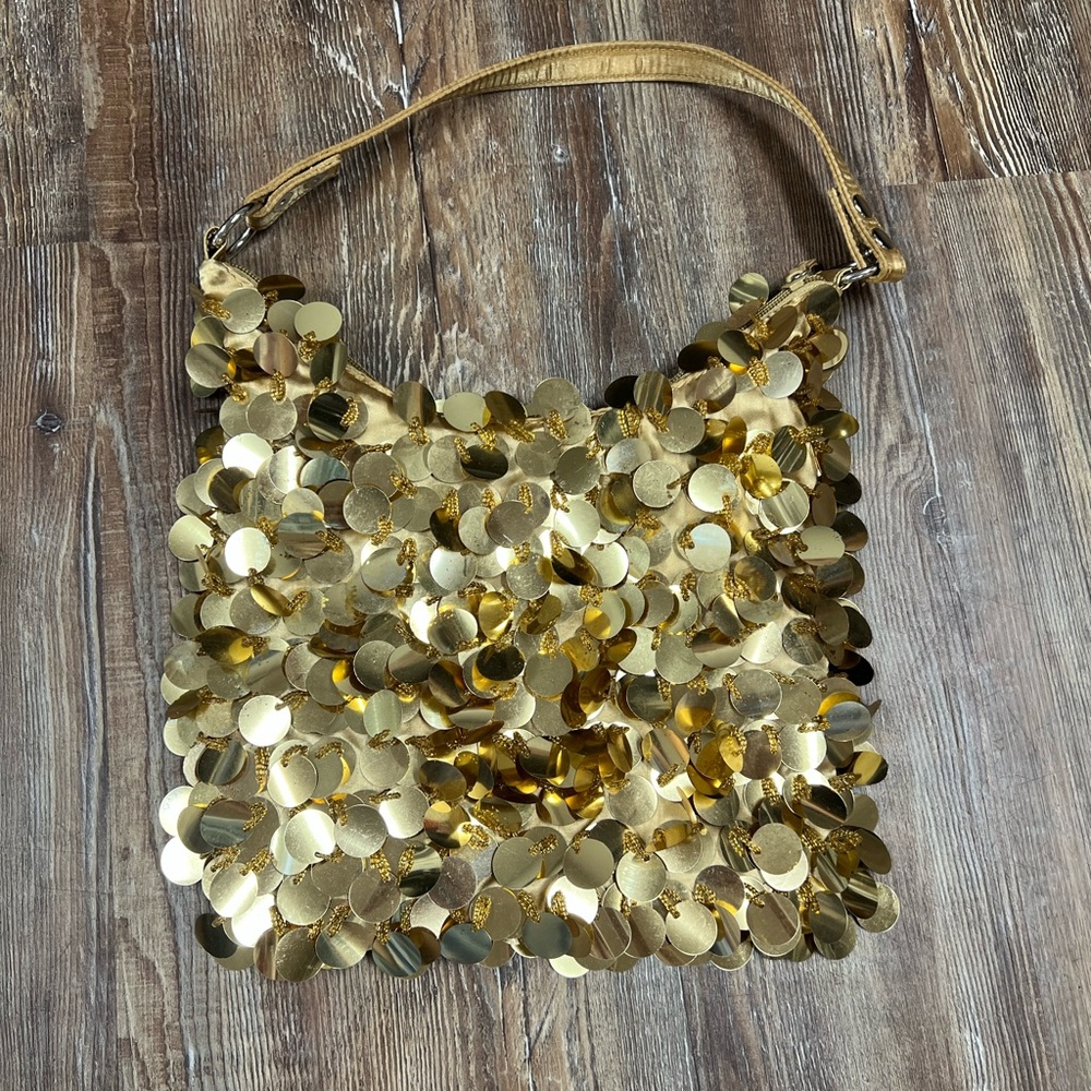 Y2K Gold sequin festival shoulder bag